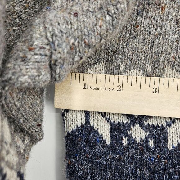 Vintage Etchings Sweater Mens Large Gray Blue Crew Neck Long Sleeve Pullover L - Picture 7 of 10